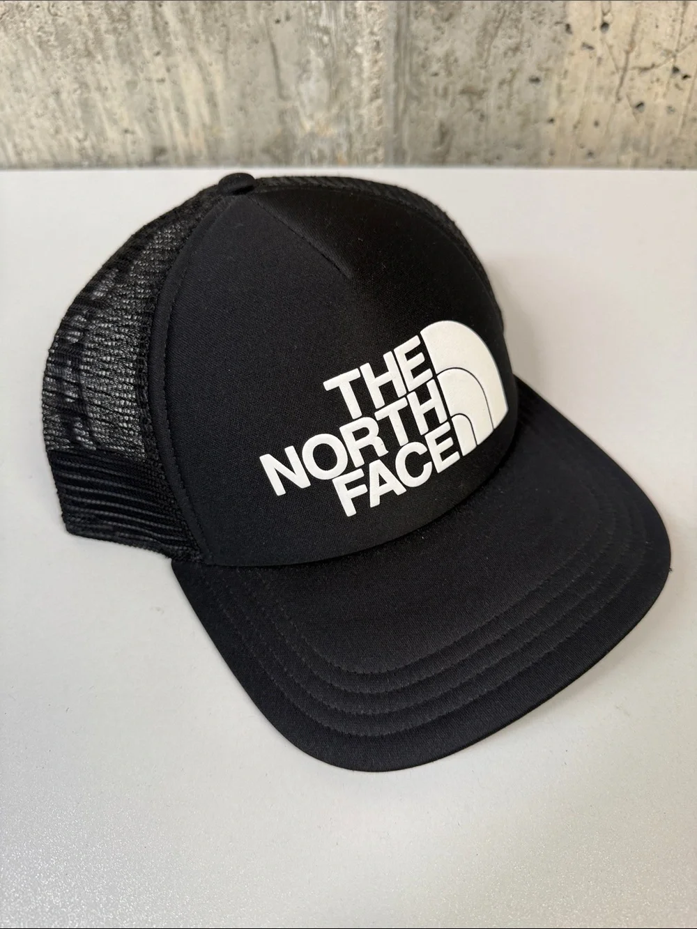THE NORTH FACE Unisex TNF Logo Trucker Hat in TNF Black/TNF White